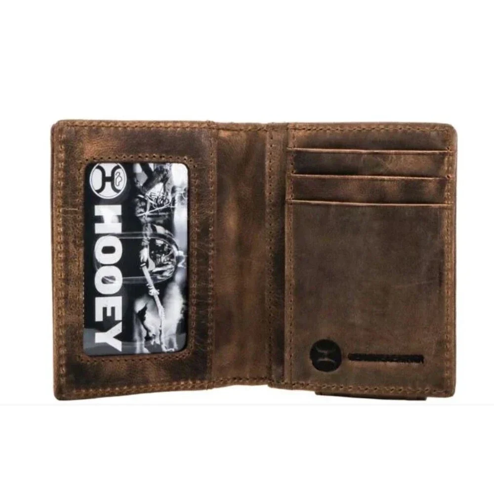 Hooey Liberty Roper Bifold Wallet Money Clip HFW003-BRBK Brown/Black New Box